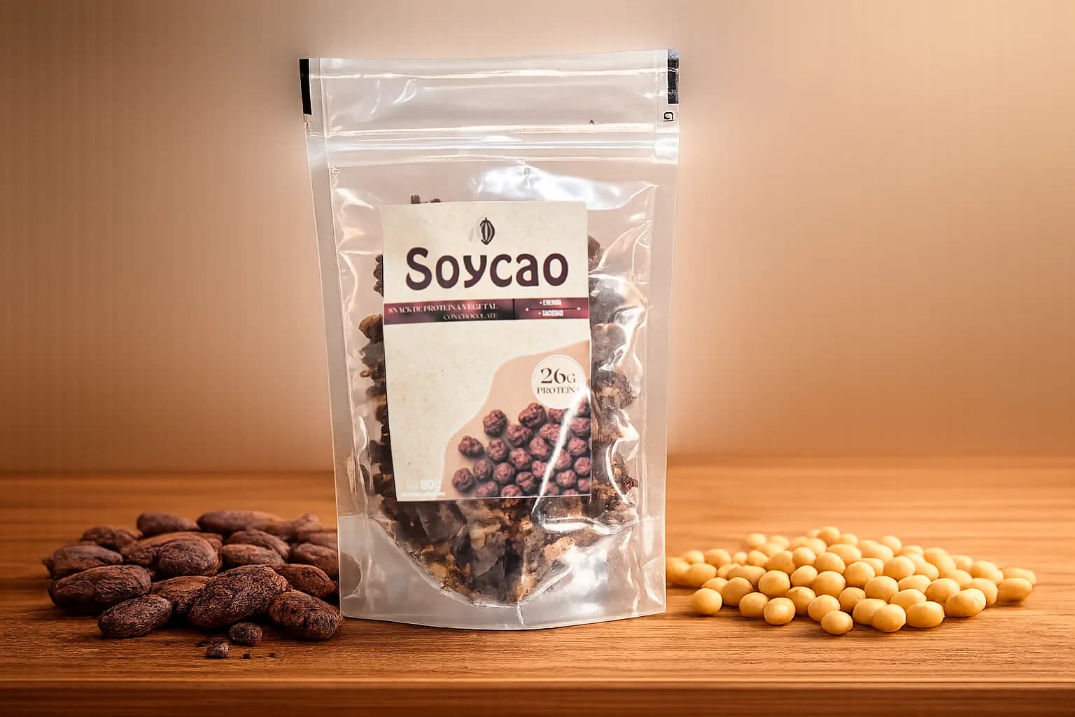 SOYCAO bolsa resellable snack proteico